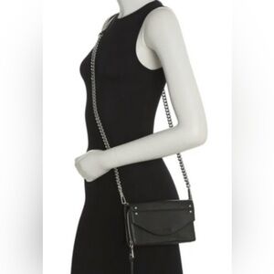 Aimee Kestenberg Black Crossbody Bag/wallet with Chain Strap